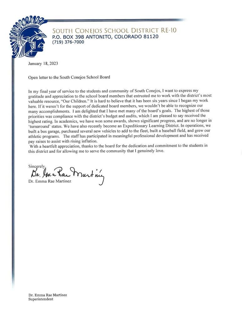 Dr. Martinez Letter